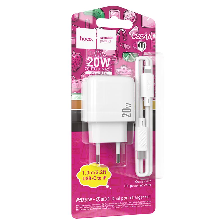 Hoco Iphone Dual Charger 20W (USB + Type C)