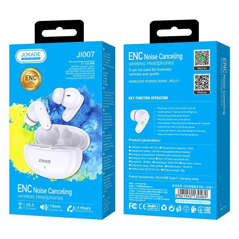 JOKADE ENC Noise Cancelling Wireless Headphones